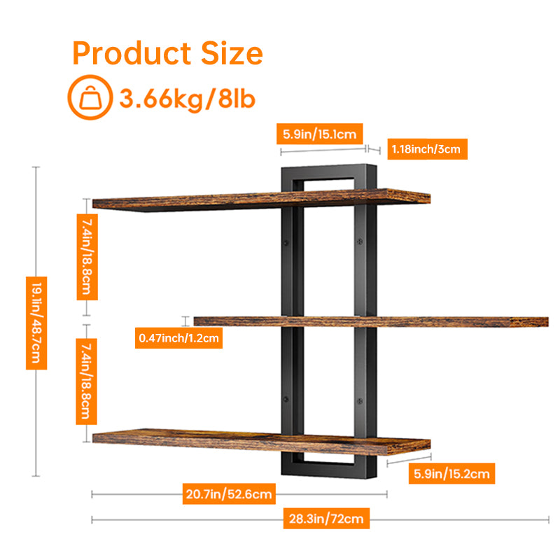 Rustikales Holz & Metall Wandregal | Limbit