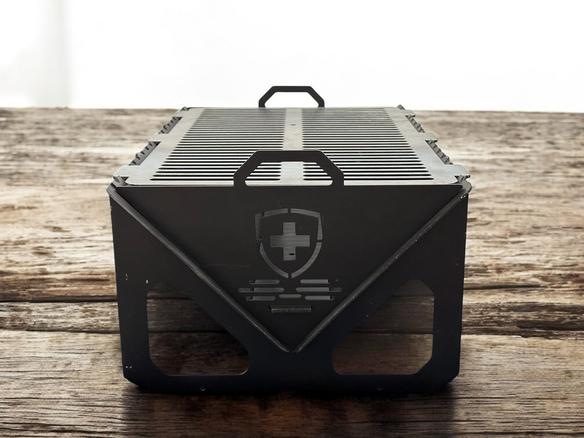 Compact portable metal grill