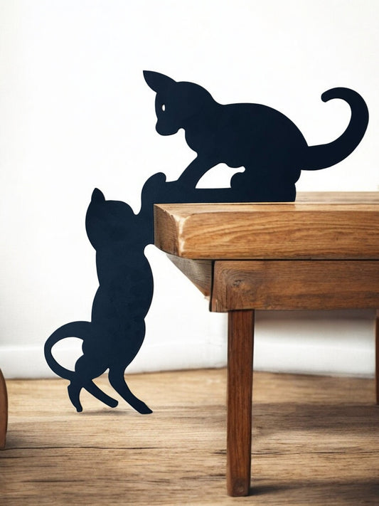 Zwei Spielende Katzen Metall Wanddeko