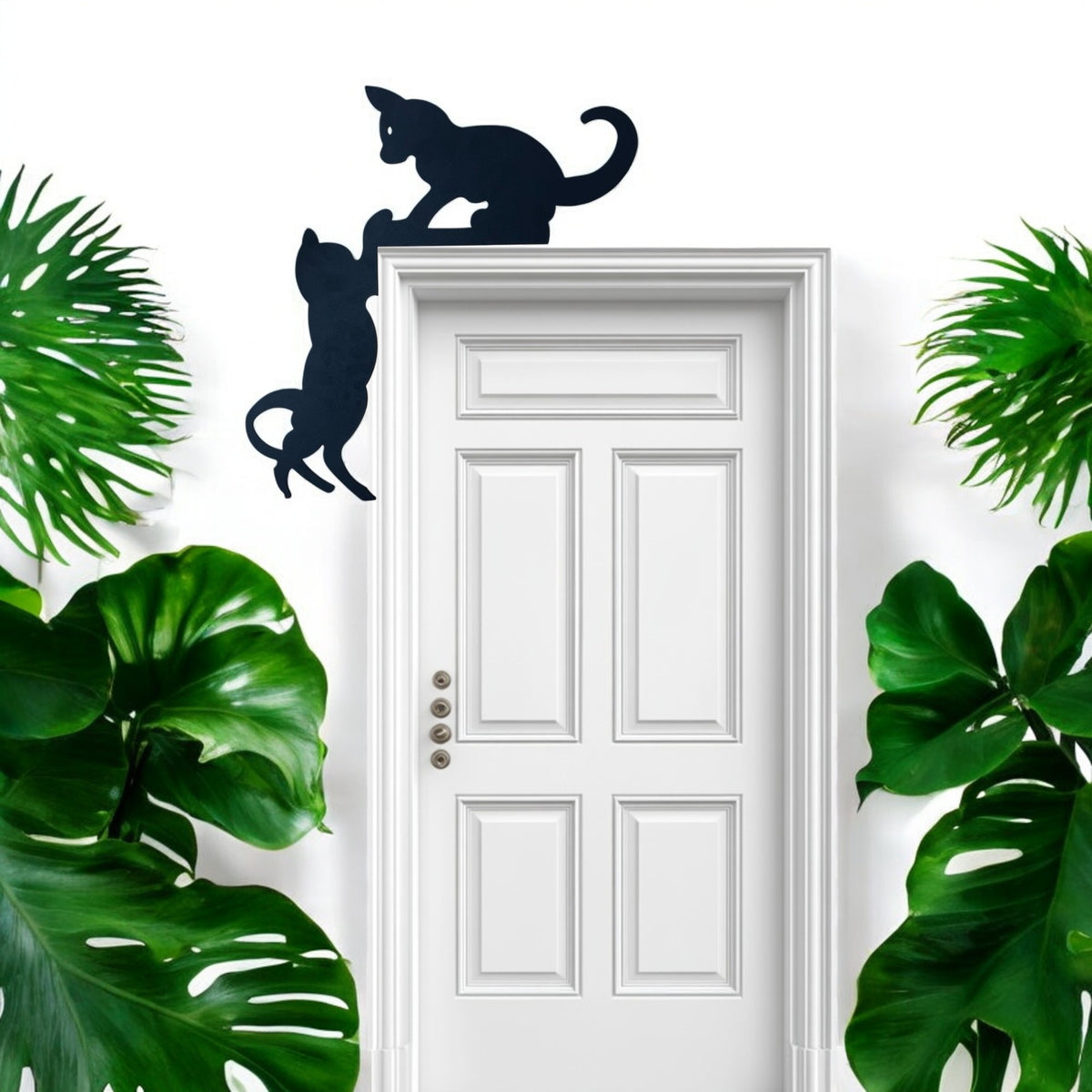Zwei Spielende Katzen Metall Wanddeko