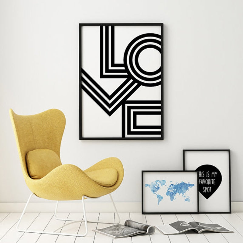 LOVE Wandkunst Minimalist Geometrisch Poster | Limbit