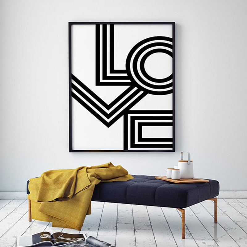 LOVE Wandkunst Minimalist Geometrisch Poster | Limbit