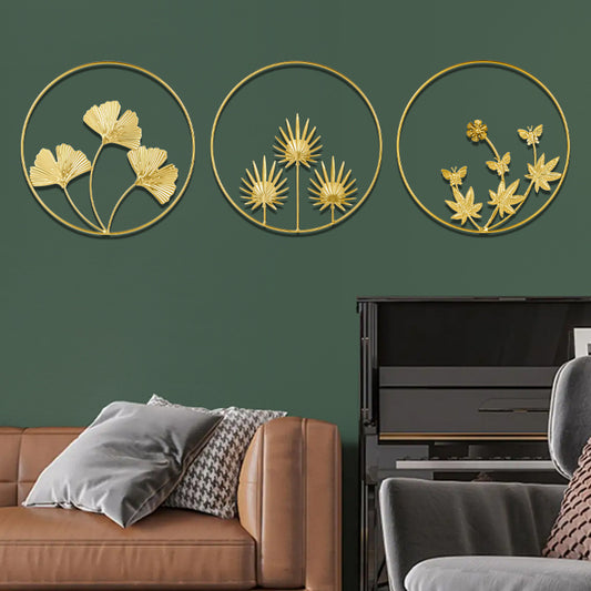Nordischer Stil Luxus Metall Wanddeko für Wohnzimmer, Schlafzimmer, Sofa Hintergrundwand – Kreative Metall Wandkunst