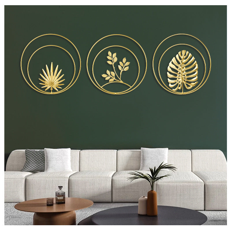 Nordischer Stil Luxus Metall Wanddeko für Wohnzimmer, Schlafzimmer, Sofa Hintergrundwand – Kreative Metall Wandkunst