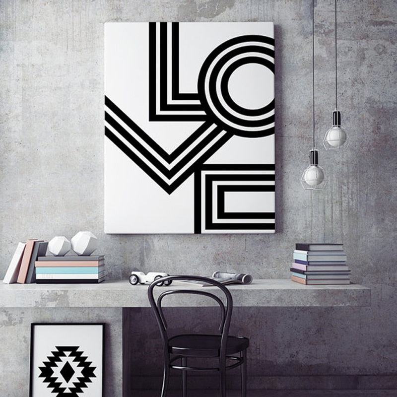 LOVE Wandkunst Minimalist Geometrisch Poster | Limbit
